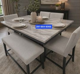 New grey 6pc dining table set