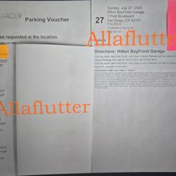 SDCC Parking Hilton Bayfront Wed-Sunday all days