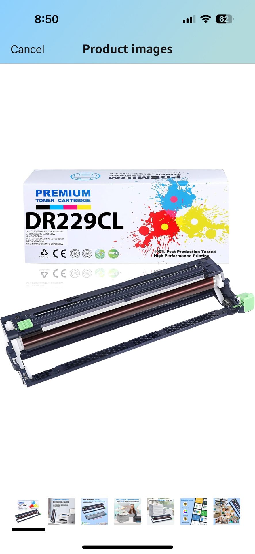 DR229CL Drum Unit,Works with TN229XL Toner Cartridge for Brother MFC-L3720CDW MFC-L3780CDW MFC-L3765CDW MFC-L8395CDW HL-L3220CDW HL-L3280CDW HL-L3295C