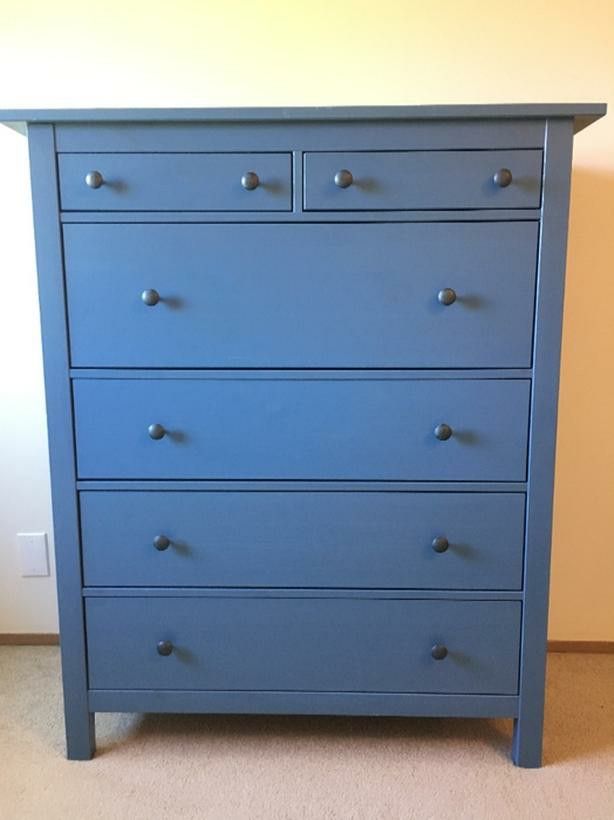 blue hemnes dresser ikea Ikea Hemnes 8 Chest of Drawers Painted Bespoke Stencilled