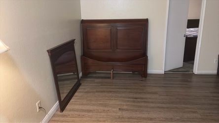 Cherry Wood Sleigh Bed Headboard