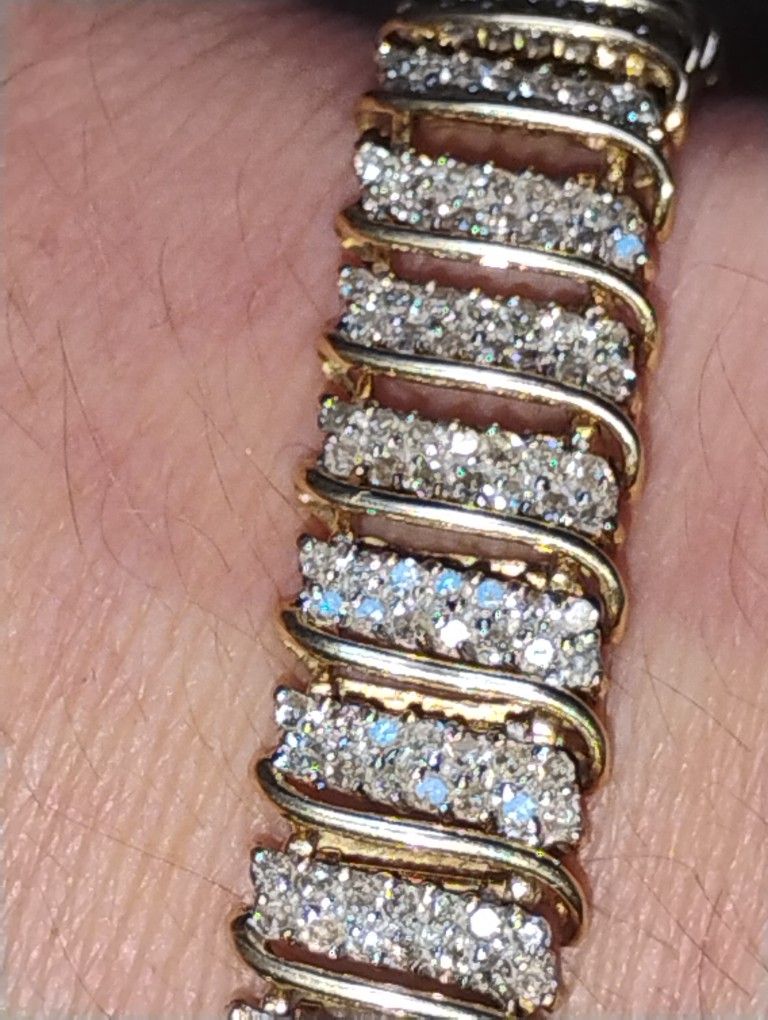 10k 7 Carats Natural Vs Diamonds Bracelet 