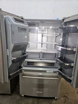 REFRIGERATOR KITCHEN AID STAINLESS STEEL LIKE NEW