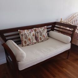Wood Sofa Bench With Cushions 