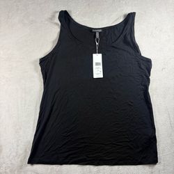 Eileen Fisher Women's Large Black Scoop Neck Viscose Slim Basic NWT #3E