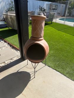 Outdoor Clay Chiminea Fire Pit