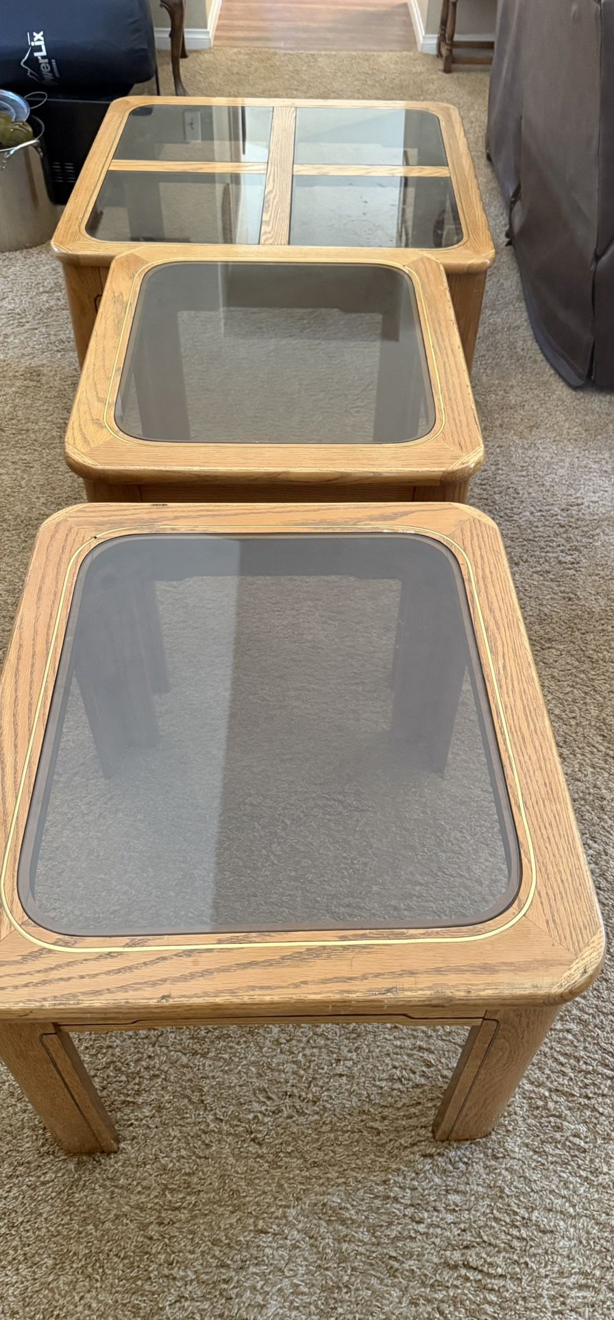 Coffee Table & 2 End Tables – Matching Set – $75