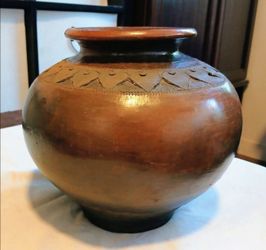 Large Rustic Terracotta Planter - Wabi-Sabi Handmade Pottery - 8x9" Southeast Asian Style