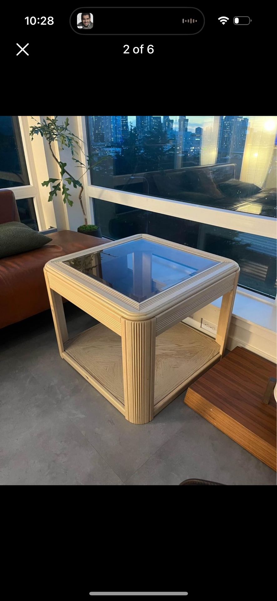 Mid Century Modern Table Vintage Oak Table (glass top not included)