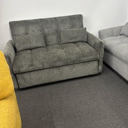Convertible Sleeper Sofa In Dark Grey 