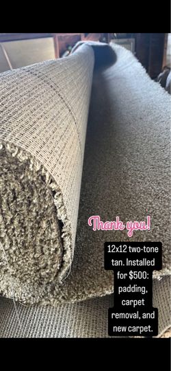 50 square yards of 2-toned beige carpet