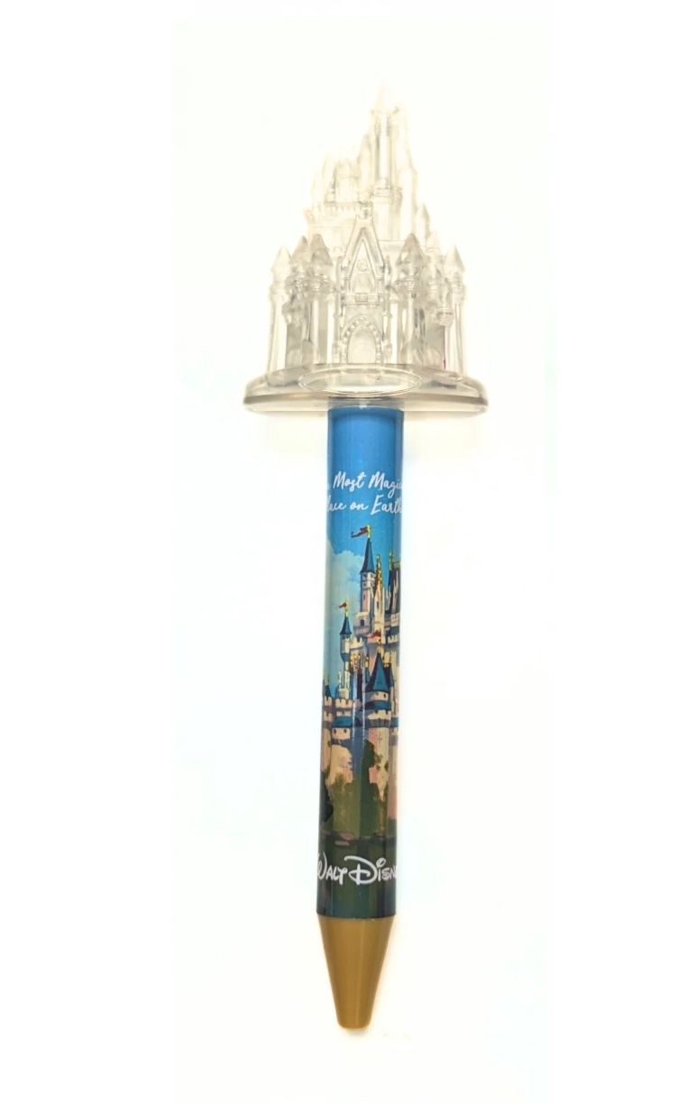 Light-Up Color Changing Cinderella Castle Disney Black Ink Ball Point Pen V b01