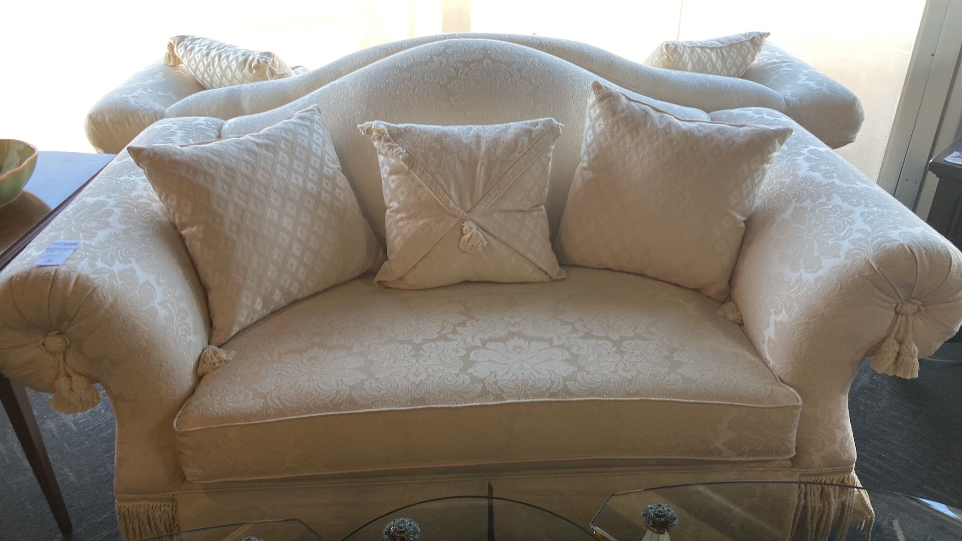 White Camelback French Provincial Style Loveseat