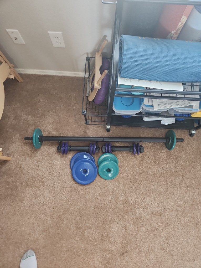 Danskin 30# Barbell/dumbbell Set