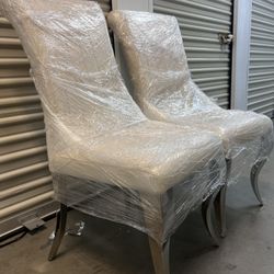 White Dining Chairs (4 Total)