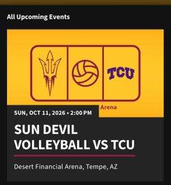 ASU woman’s volleyball 2 tickets for $25