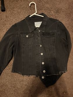 Jean  Jacket Crop Waist Size Large 