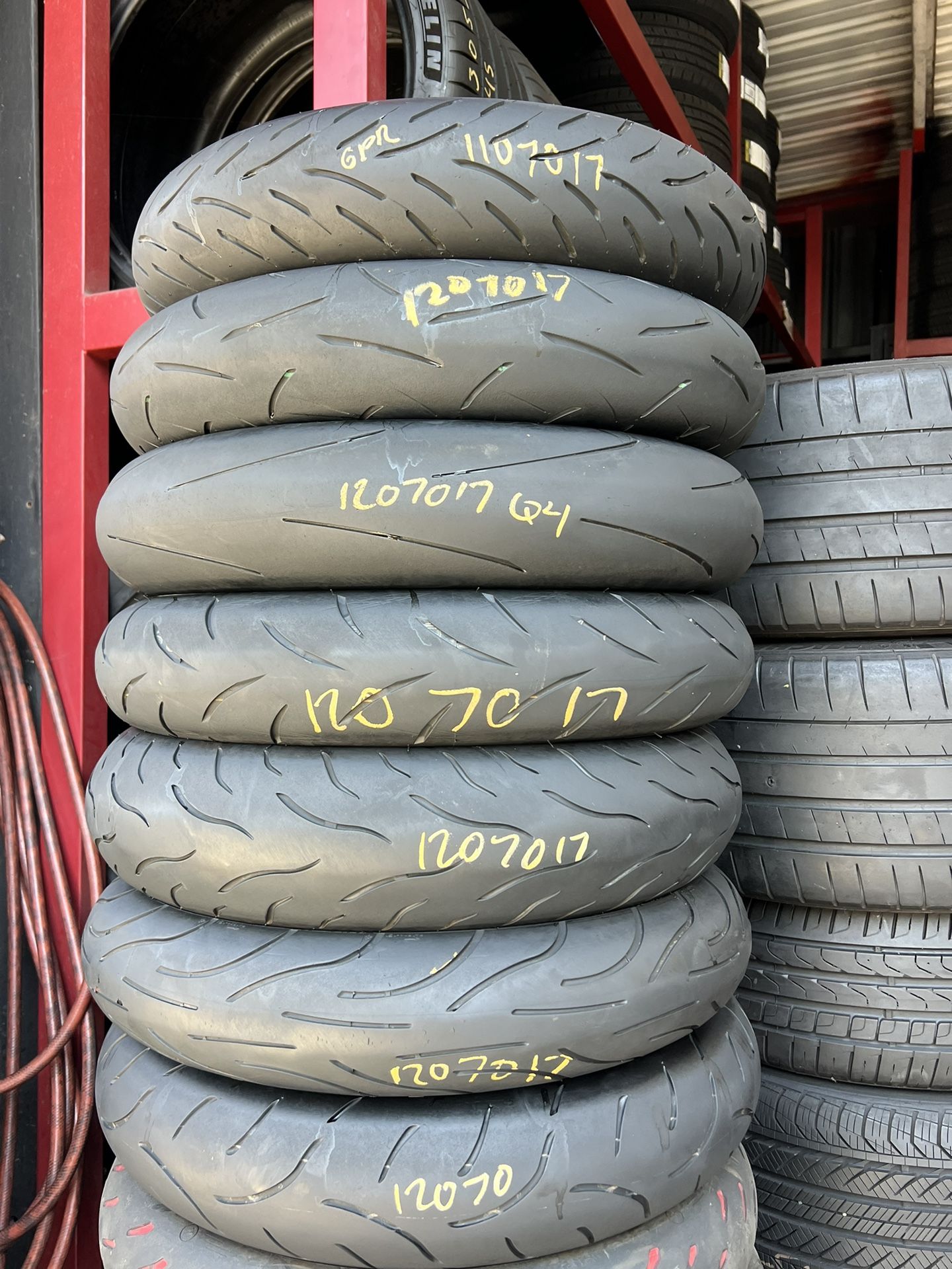 17” Motorcycle Tires Semi New 120/70/17 For $40 Each 