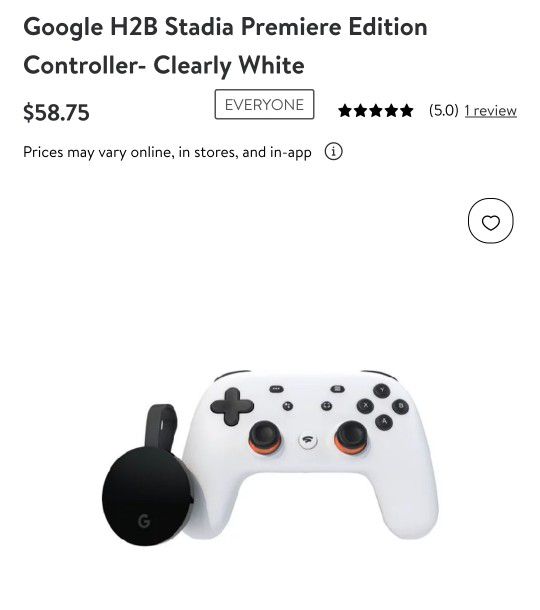 Stadia Premiere Edition (Clearly White) With Chromecast