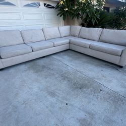 Large 2pc Beige Sectional Couch ( Delivery Available )