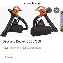 Black & Decker Electric Leaf Vacuum And Mulched