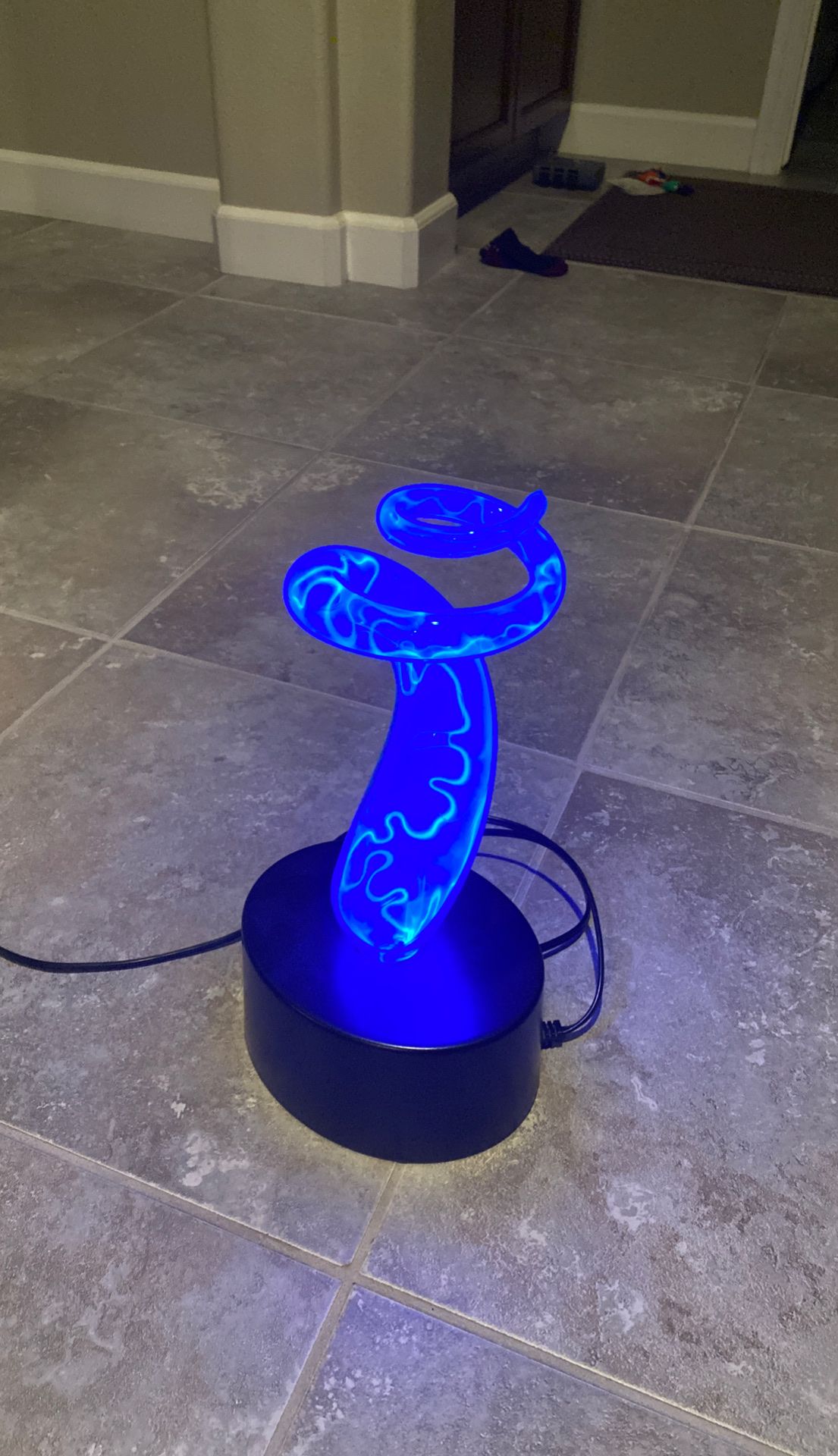 Blue lamp - swirling arc - touch sensitive