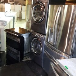 Huge Liquidation Sale Warehouse Full Of Nice Like Brand New Washer Dryer Fridge Stove Oven Stackable Free Warranty Only 65for Financing 90day TO Pay 