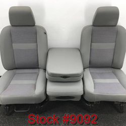 Gray Cloth Front Seats For A 2008 Dodge Ram Bucket Bench Console Seat Stock #9092