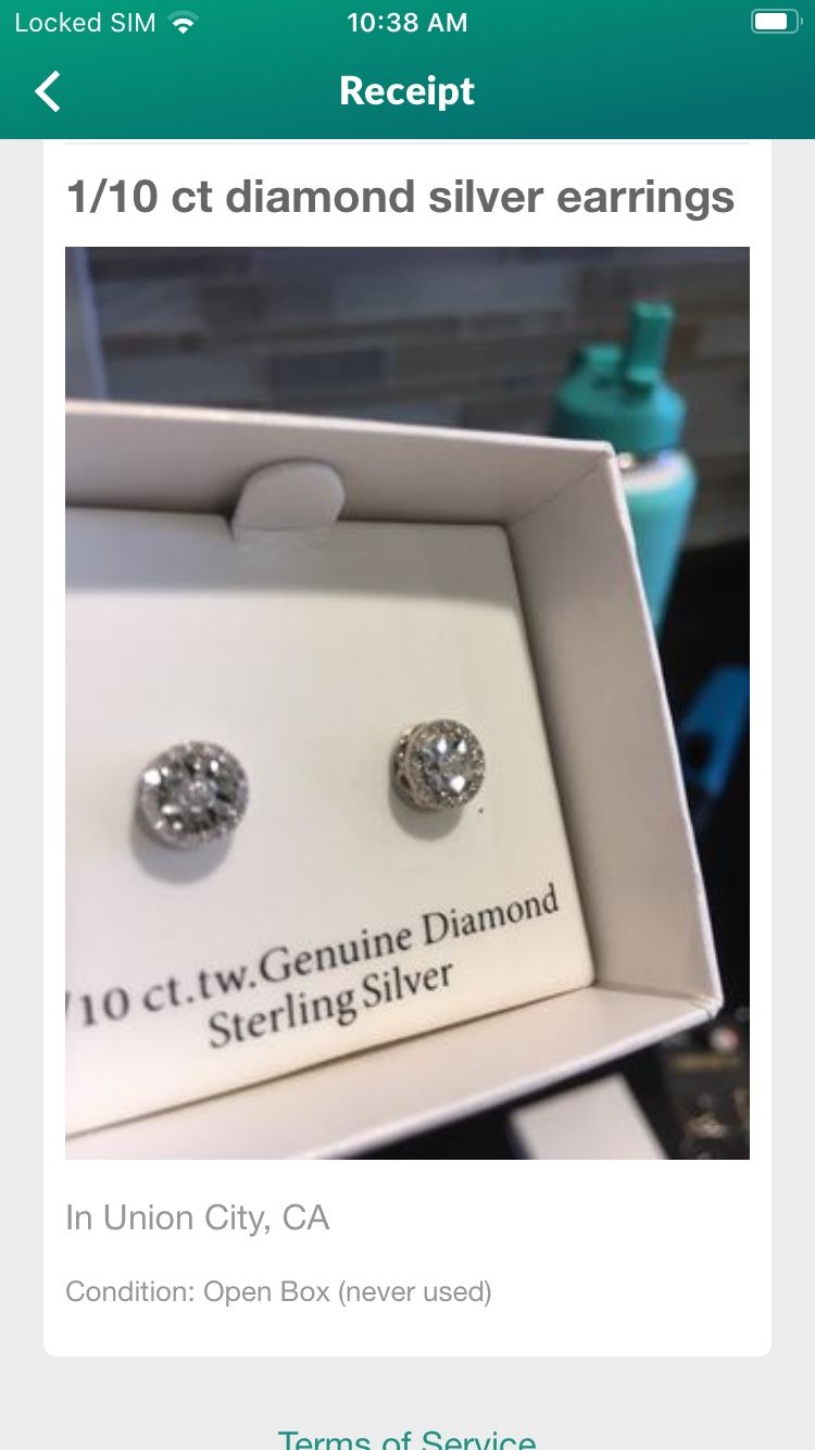 10ct genuine diamond and sterling silver earring studs