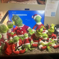 10 Grinch stuff animals some interactive that need batteries size range from 20” to 10” tall some still have original tags.  T-15