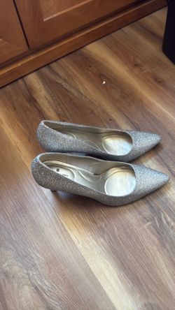 Metallic Silver Bandolino Heels