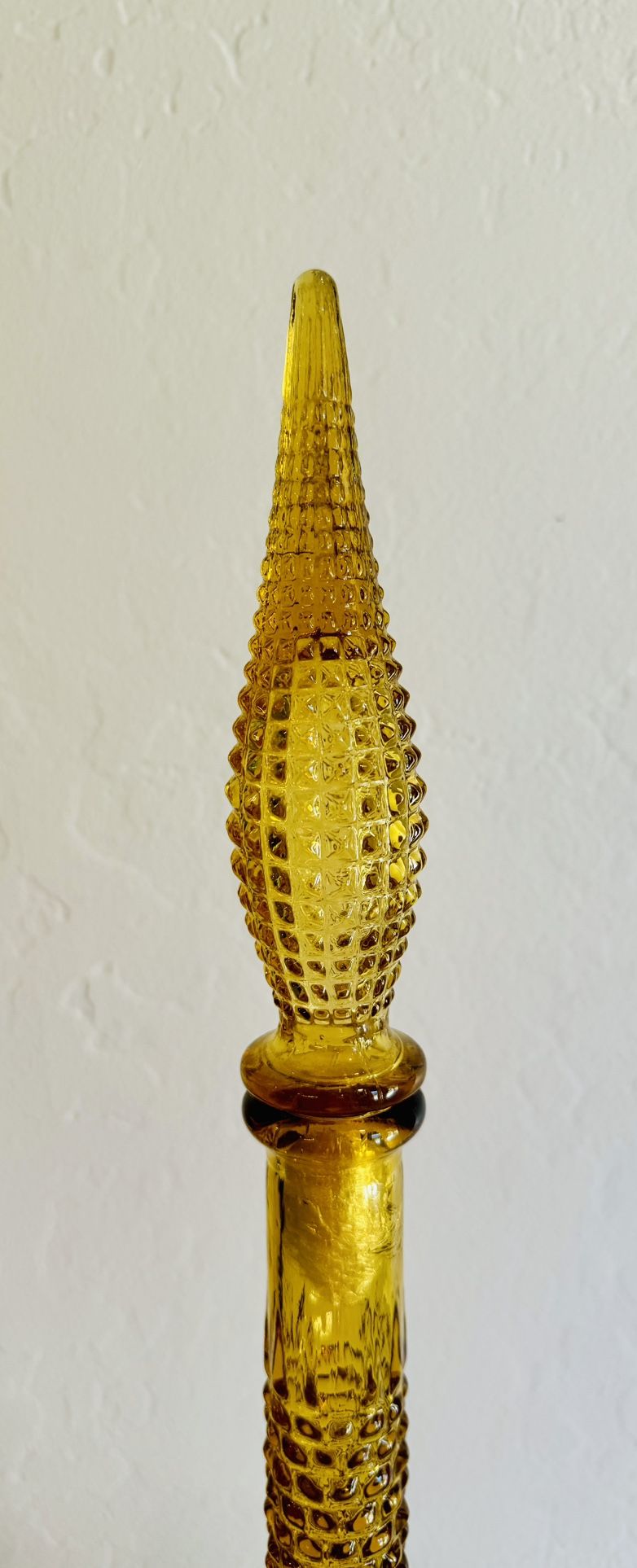 vintage empoli amber diamond point genie bottle mcm