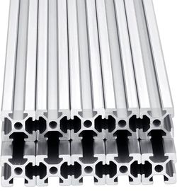 10pcs 2000mm T Slot 2020 Aluminum Extrusion European Standard Anodized Linear Rail for 3D Printer Parts and CNC DIY Silver(78.7'')