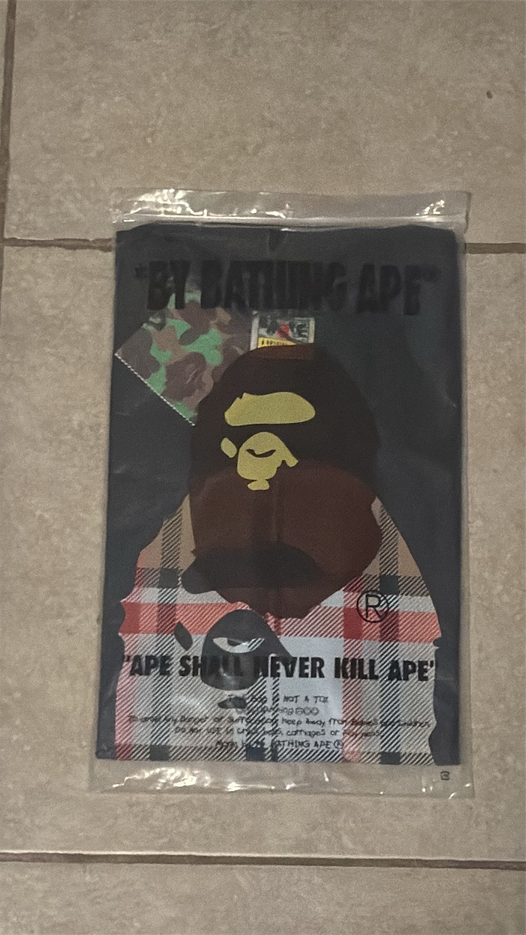 LARGE BURRBERRY BAPE T-SHIRT NOT A REP.