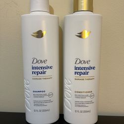 1 Set Dove Intensive Repair Shampoo & Conditioner 12 oz Damaged Hair NEW