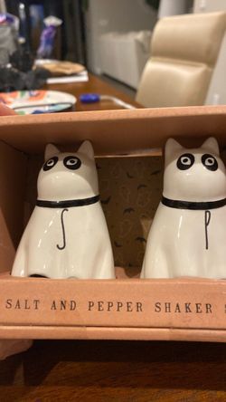 Ghost Cat Salt and Pepper Shaker Set