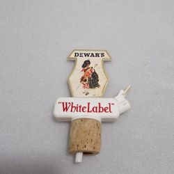 Vintage Dewar’s White Label Scotch Whisky Bottle Pour Spout Cork Barware (UA)