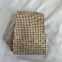 Chanel Paris Silk Tie Beige Logo