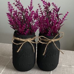 Chalk Painted & Distressed Mason Jar Vases 2 For $14