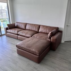 New Emilia Leather Cloud Couch Modular Sofa