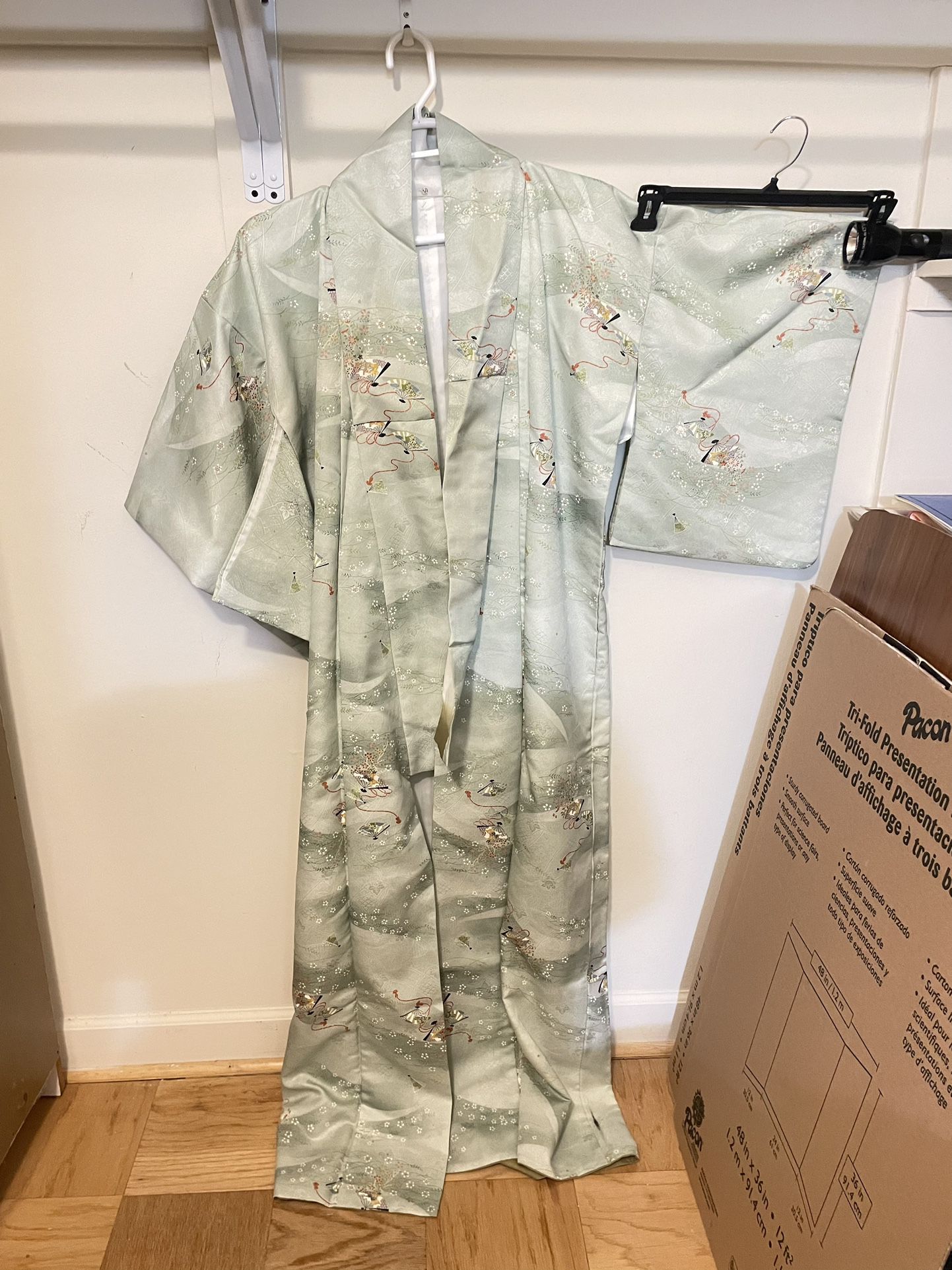 Kimono (Medium Size) And 3 Obi Set Import From Japan 