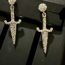 Silver dagger earrings