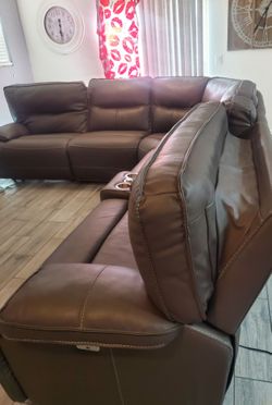 Farm house style entertainment center with section sofa $1,390