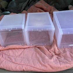 3 Plastic Storage Bins 