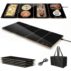 Electric Warming Tray XXL 35"x16" with Storage Bag, Adjustable‑Size Food Warming Mat,