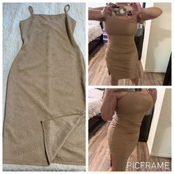 Fashion Nova New Floral Beige Dress 