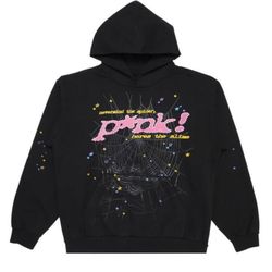 Sp5der Logo Pullover Hoodie Sweatshirt 'Black Pink'