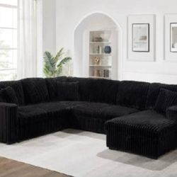 Oversized Black and Gray Storage + Sleeper Sectional
