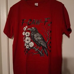 NEW red F-CAW-F crow Tshirt Small