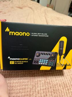 MAONO Podcast Equipment Bundle with Audio Mixer & 3.5mm Mic for Streaming